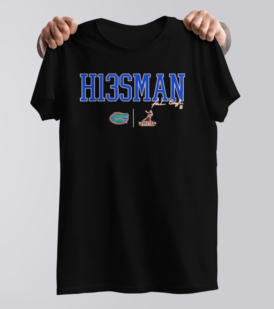Florida Gators Football H13SMAN Jadan Baugh 13 Heisman Trophy T-Shirt