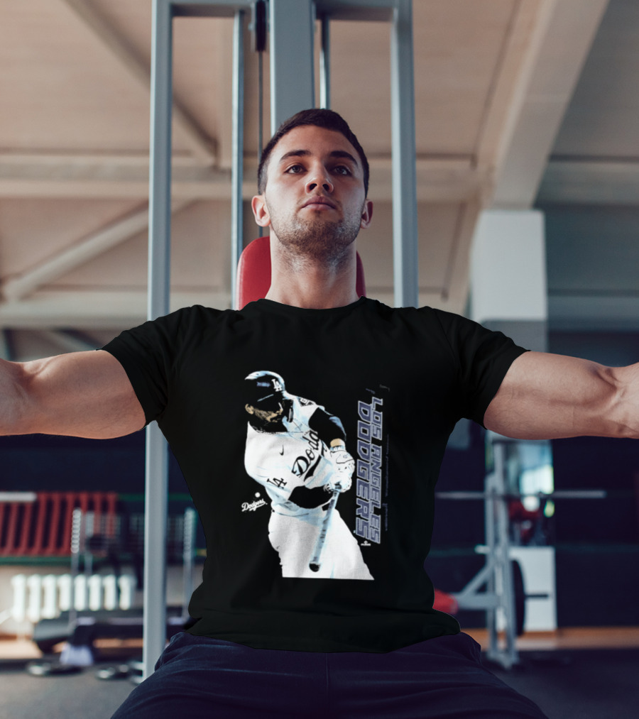Mookie Betts Los Angeles Dodgers MLB Swing Action T-Shirt