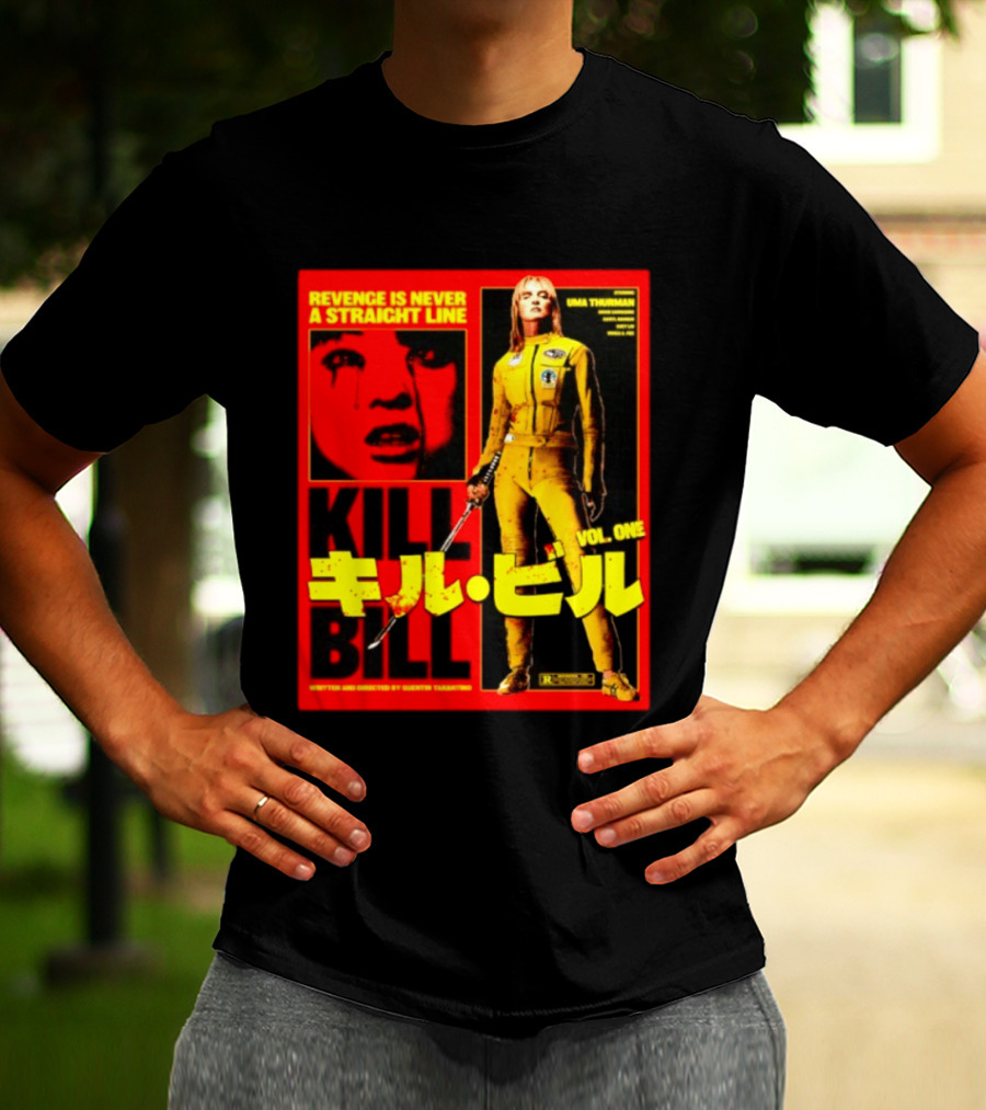 Revenge Is Never A Straight Line Kill Bill Vol One Uma Thurman Quentin Tarantino T-Shirt