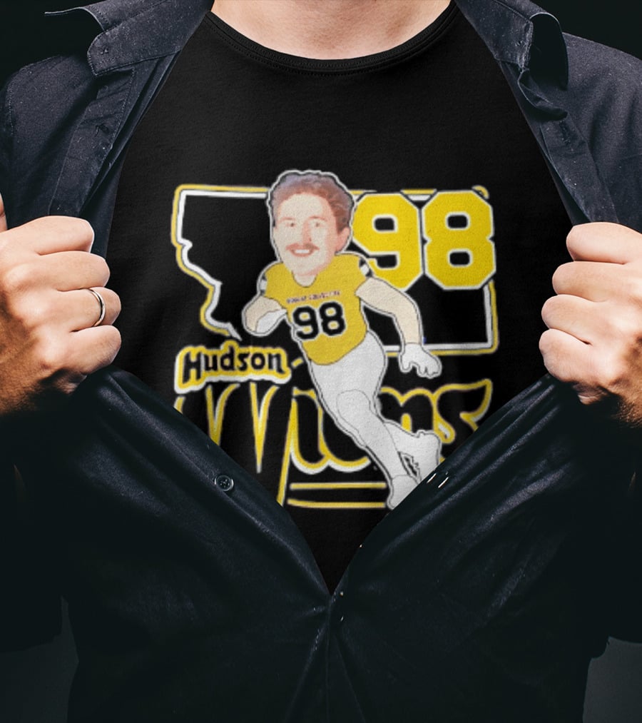 Hudson Wiens 98 Montana State Bobcats Player Caricature T-Shirt