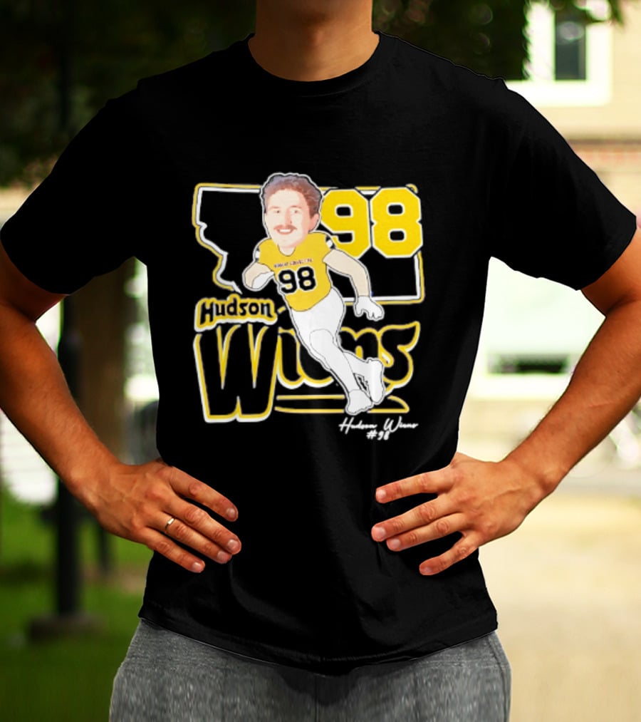 Hudson Wiens 98 Montana State Bobcats Player Caricature T-Shirt