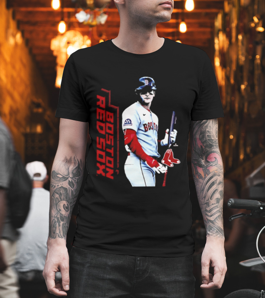 Roman Anthony Boston Red Sox MLB Player Swing Action T-Shirt