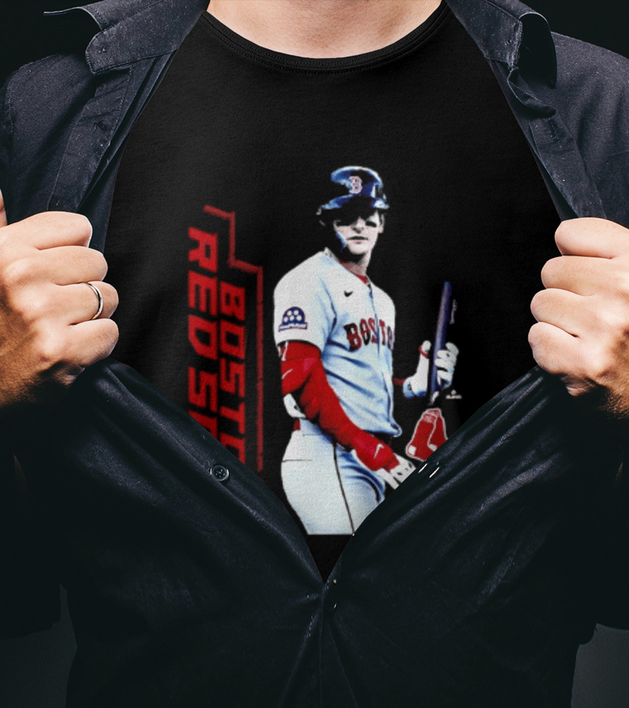 Roman Anthony Boston Red Sox MLB Player Swing Action T-Shirt
