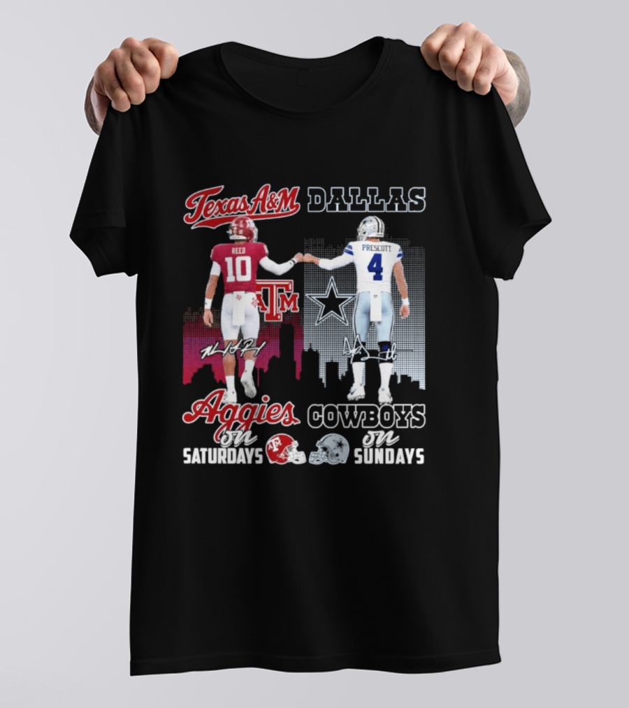 Texas A&M Aggies College Football Saturdays Dallas Cowboys NFL Sundays T-Shirt