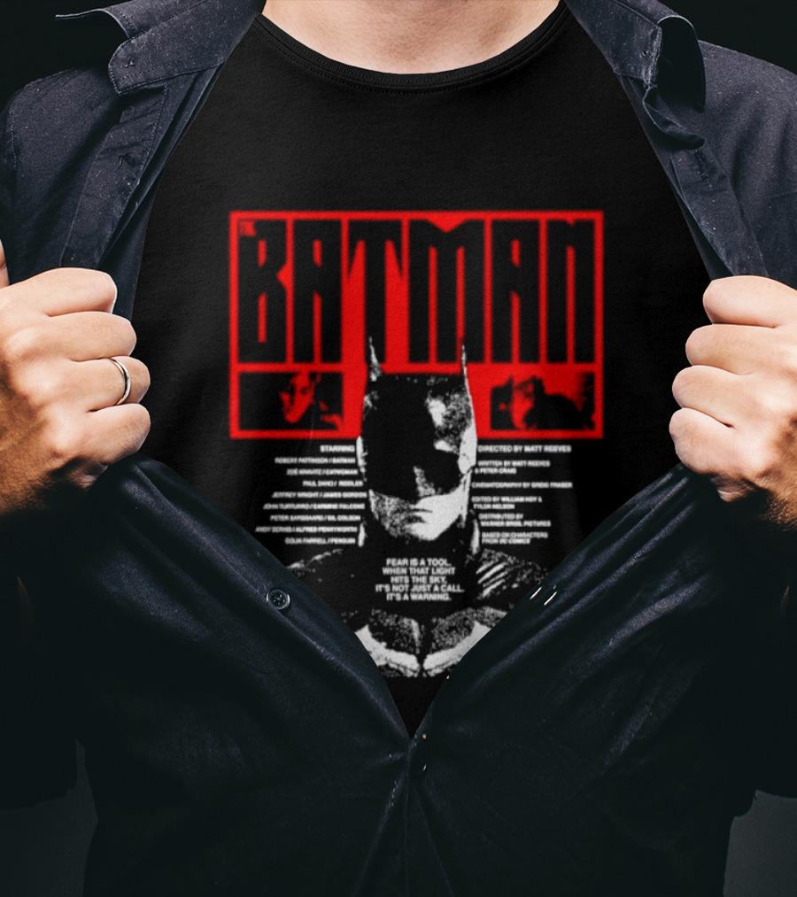 Batman Fear Is A Tool Warning Robert Pattinson T-Shirt