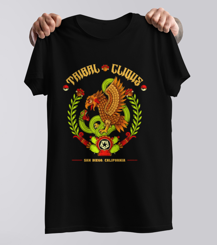 Tribal Clique Aztec Eagle And Serpent San Diego California T-Shirt