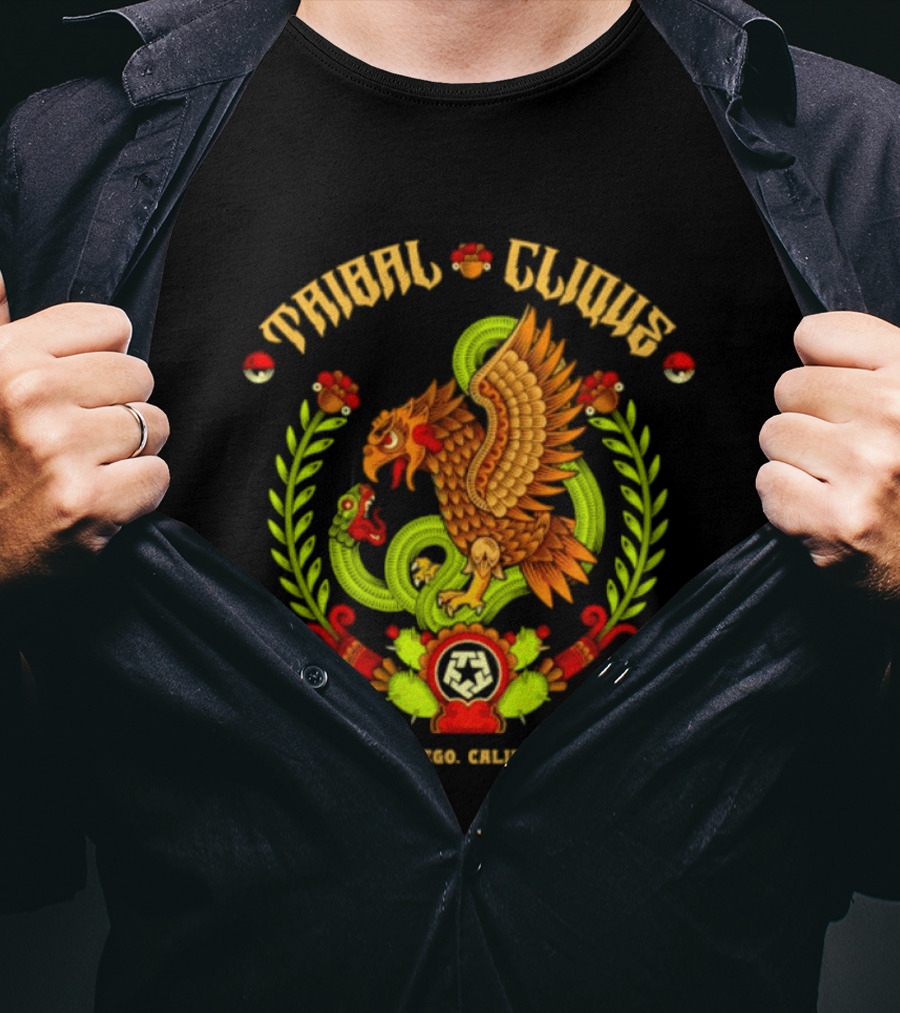 Tribal Clique Aztec Eagle And Serpent San Diego California T-Shirt