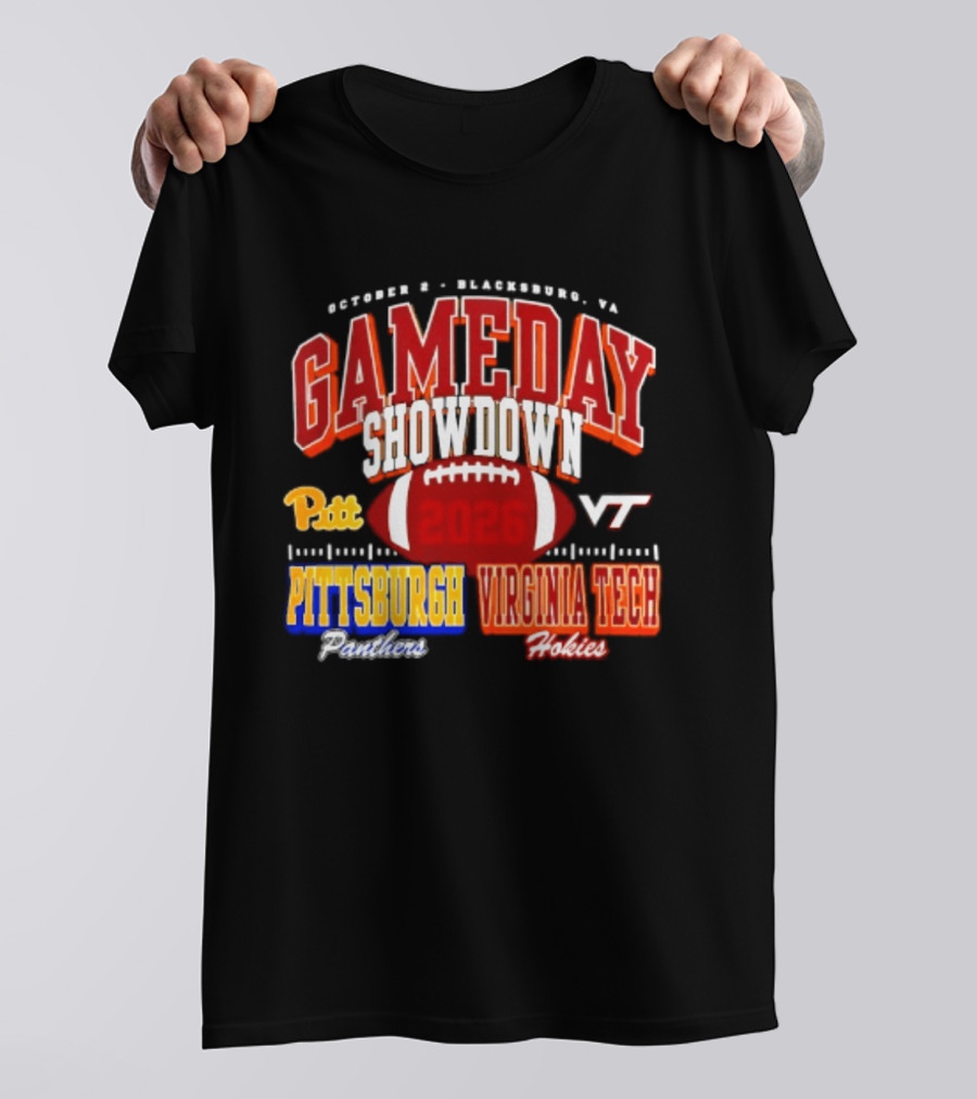 Pittsburgh Panthers Vs Virginia Tech Hokies Gameday Showdown October 3 Blacksburg 2026 T-Shirt