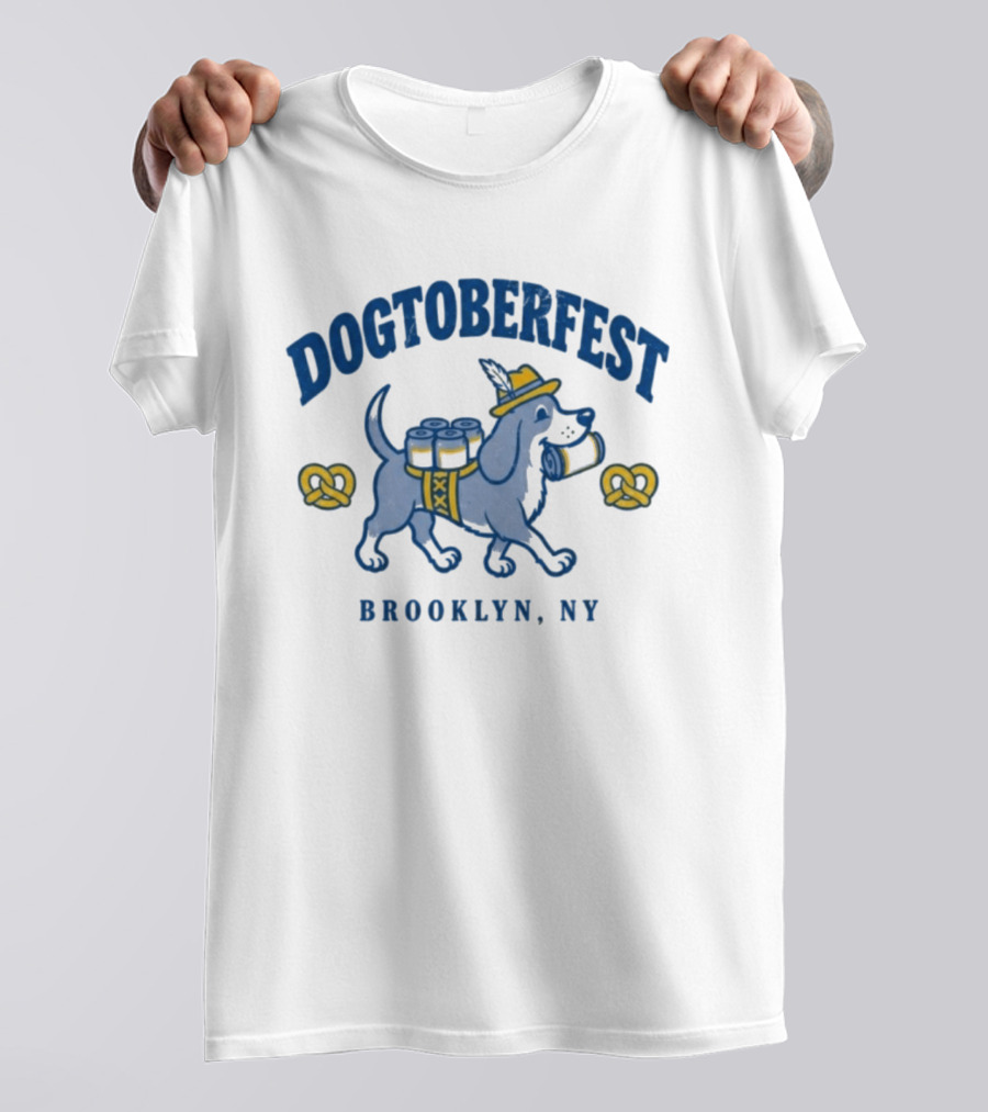 Dogtoberfest Brooklyn NY Pretzel Dog With Beer Kegs 2026 Cyclones T-Shirt