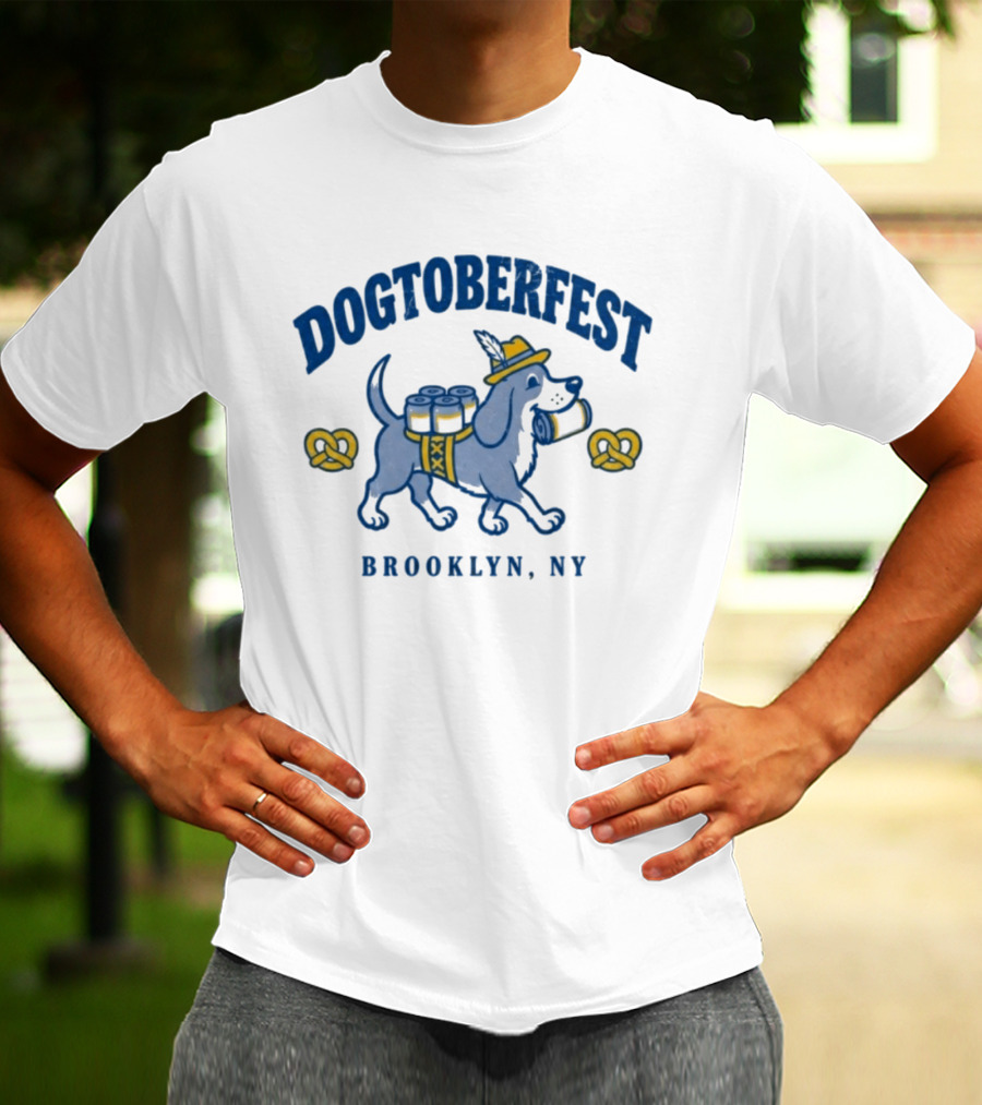 Dogtoberfest Brooklyn NY Pretzel Dog With Beer Kegs 2026 Cyclones T-Shirt