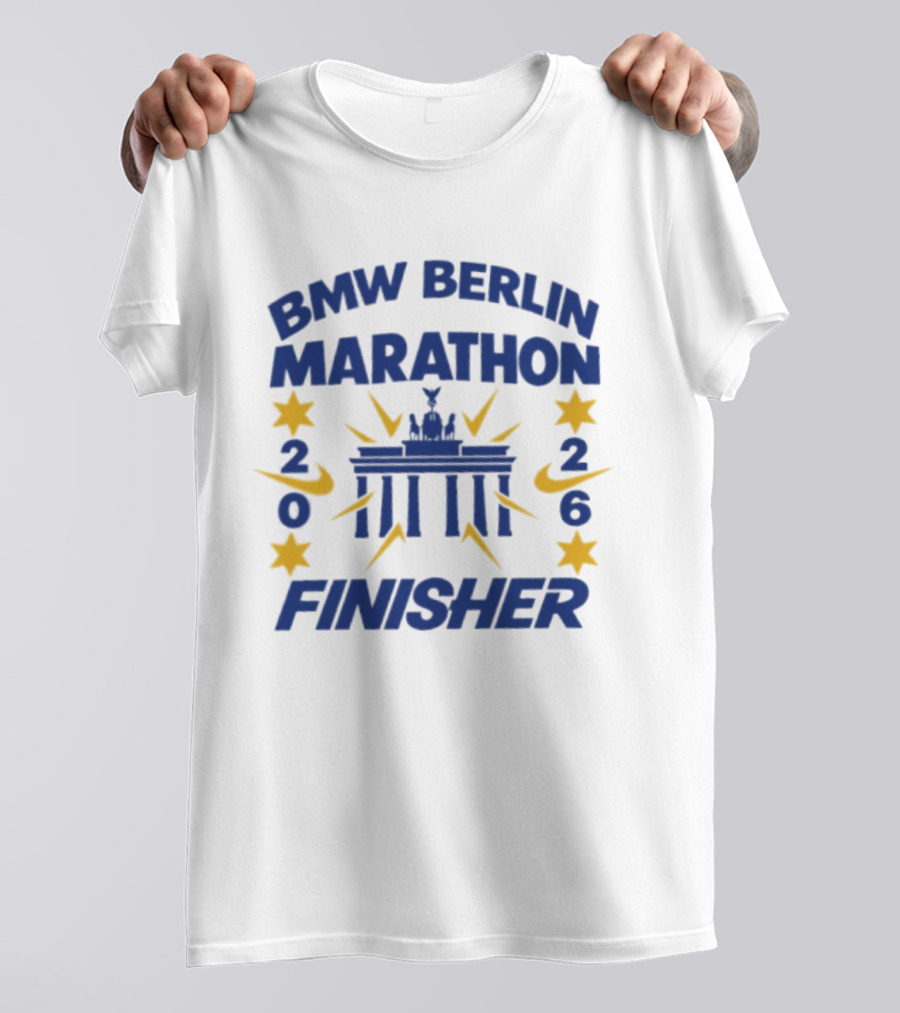 BMW Berlin Marathon 2026 Finisher Brandenburg Gate Stars T-Shirt