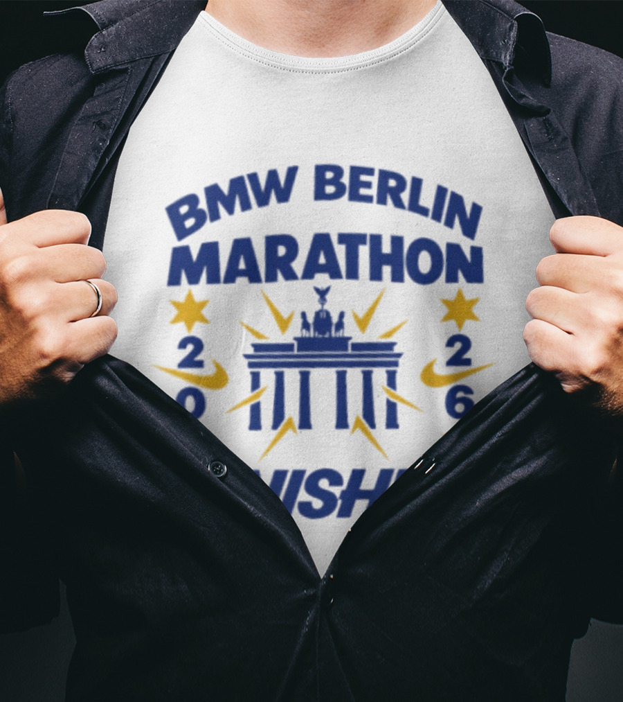 BMW Berlin Marathon 2026 Finisher Brandenburg Gate Stars T-Shirt