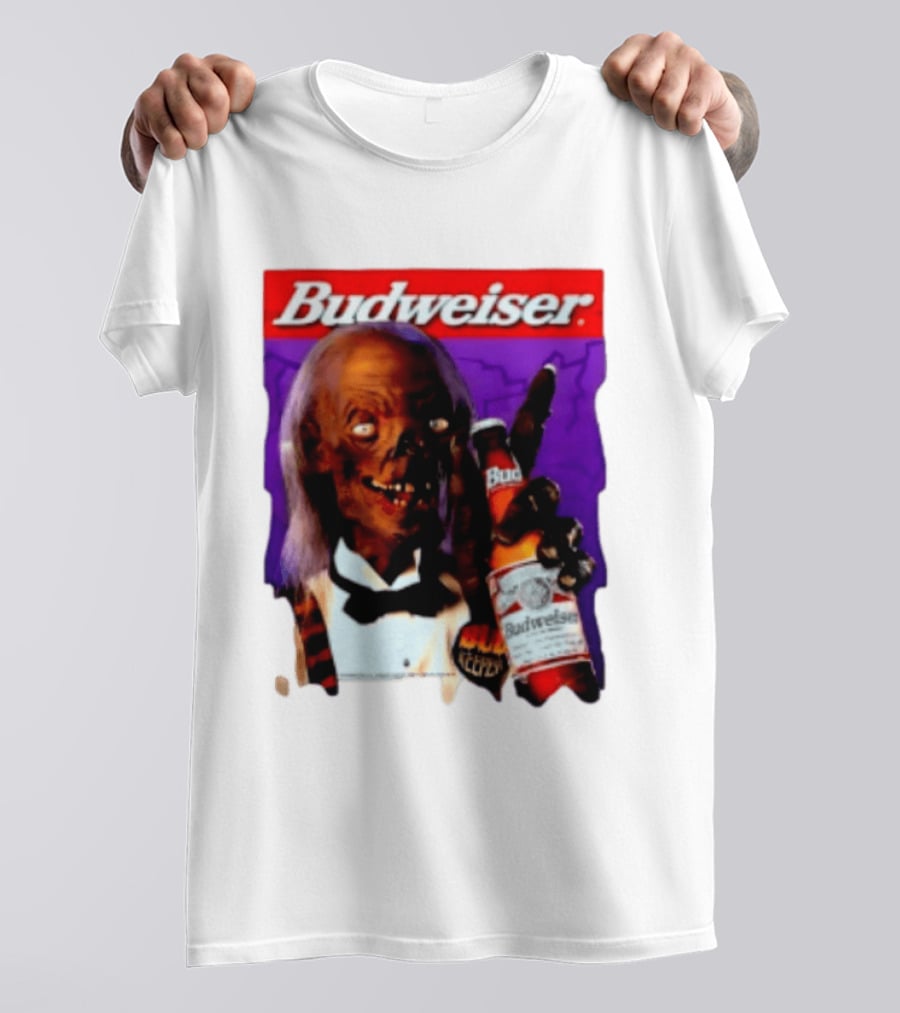 Budweiser Bud Keeper Zombie Halloween Beer Bottle Advertisement T-Shirt