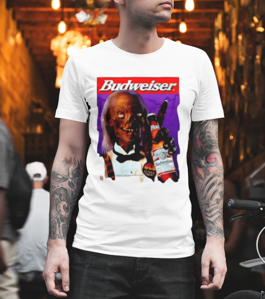 Budweiser Bud Keeper Zombie Halloween Beer Bottle Advertisement T-Shirt