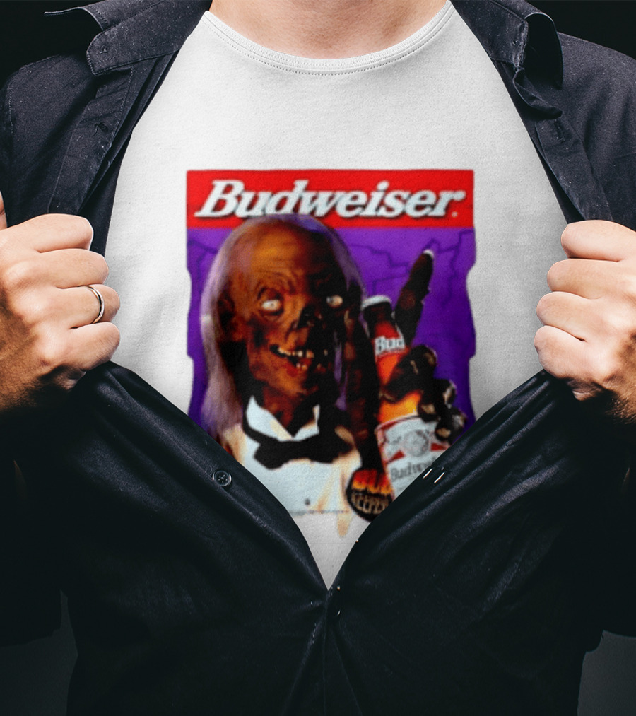 Budweiser Bud Keeper Zombie Halloween Beer Bottle Advertisement T-Shirt