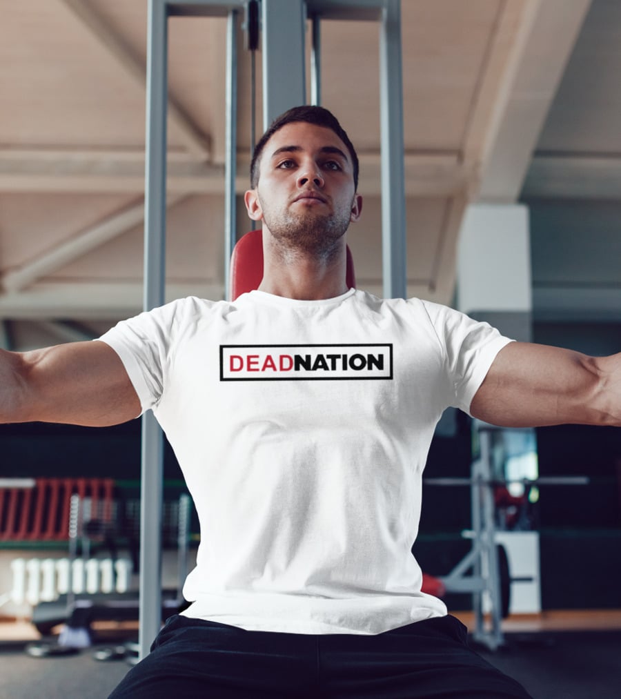 DEAD NATION Red And Black Text Block T-Shirt
