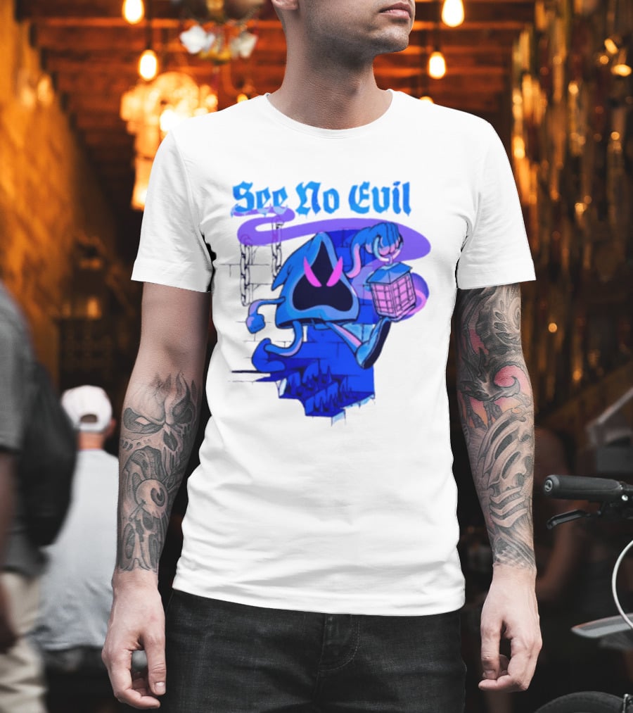 See No Evil Grim Reaper Lantern Spooky T-Shirt