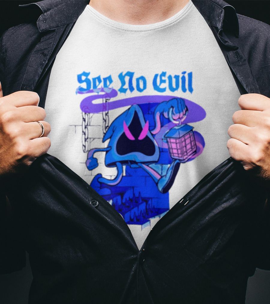See No Evil Grim Reaper Lantern Spooky T-Shirt