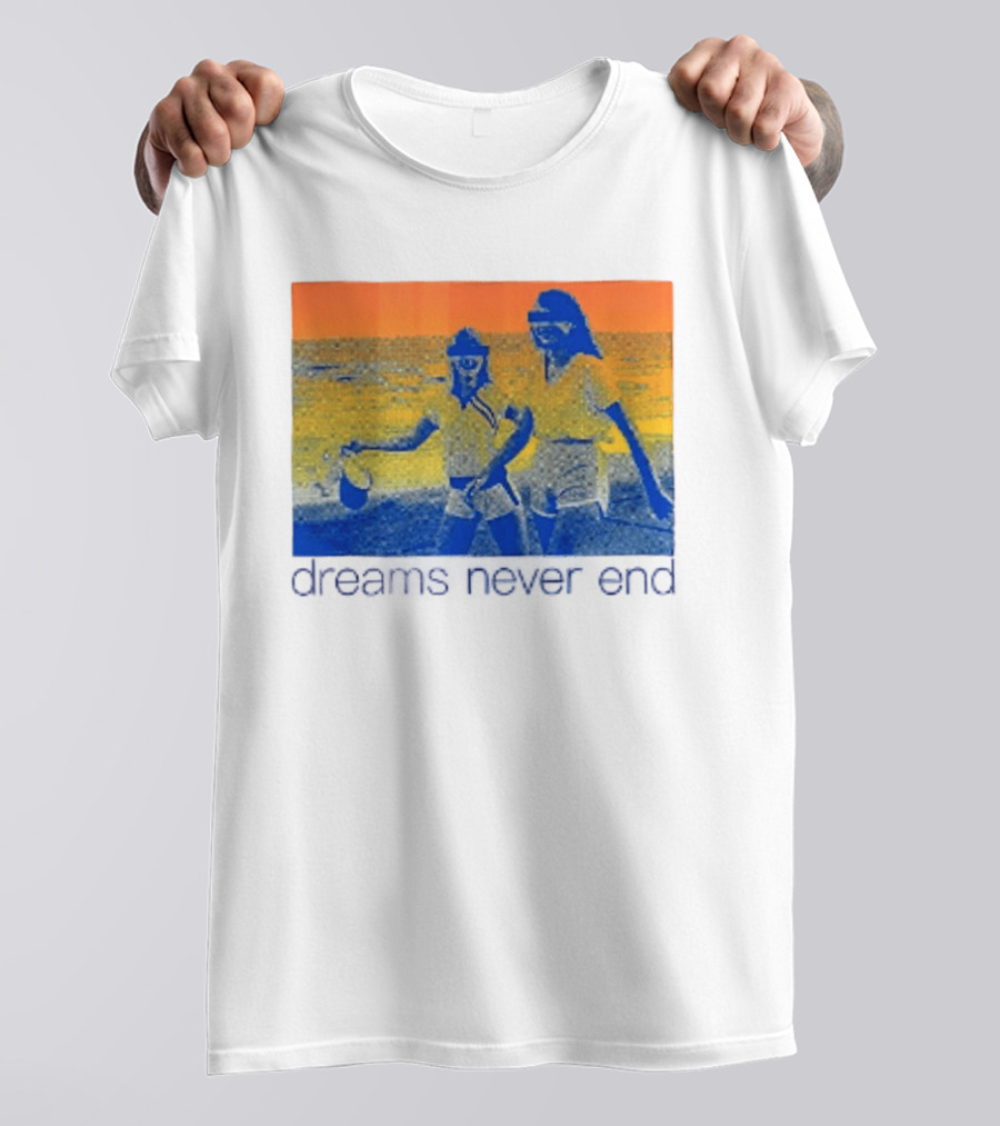 Dreams Never End DFA Records New York City Retro Beach Scene T-Shirt