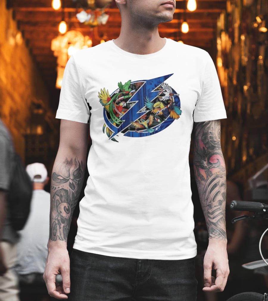 Tampa Bay Lightning Noche Latina Parrot Design NHL Team T-Shirt