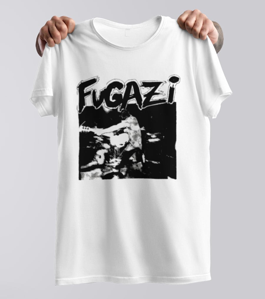 Fugazi Band Post Hardcore Ian MacKaye Black And White T-Shirt