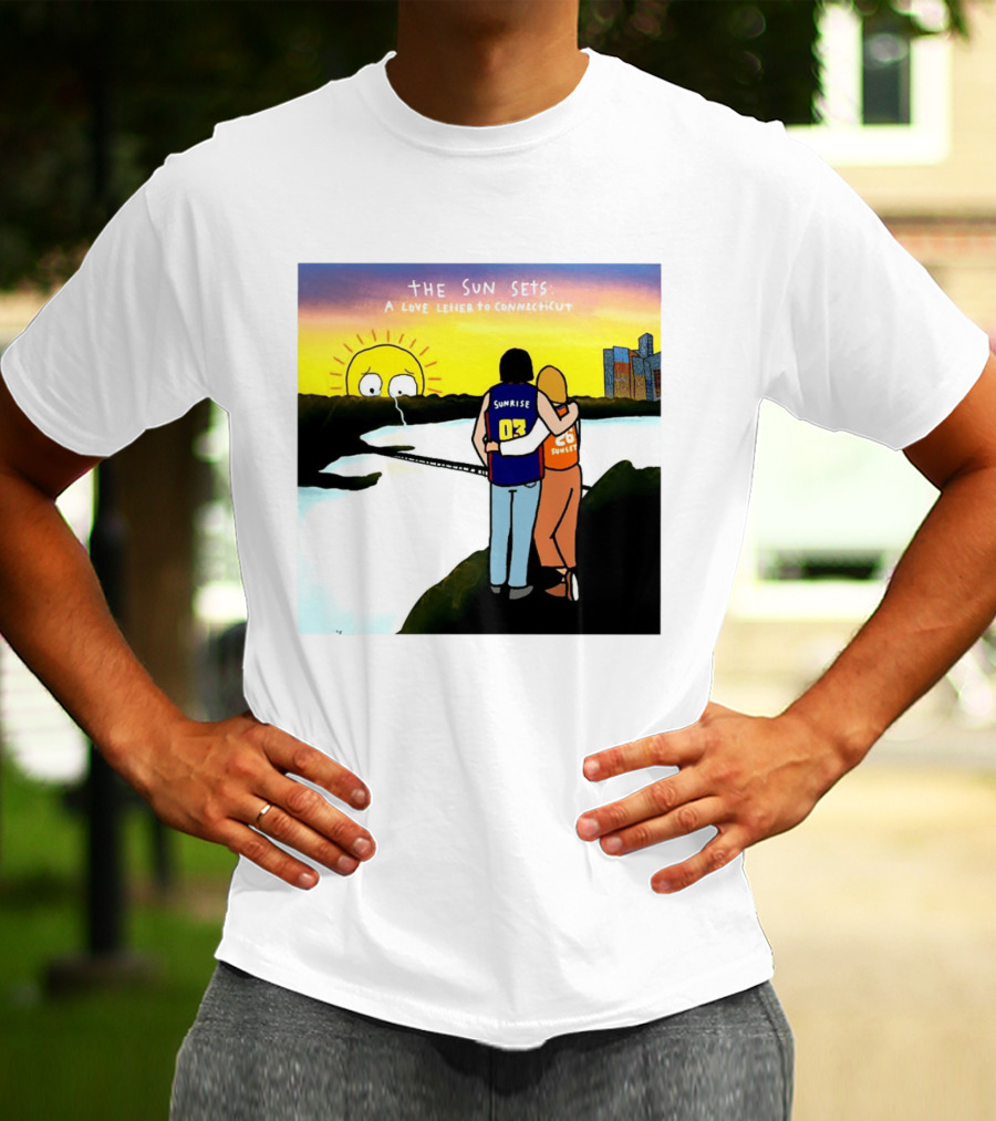 The Sun Sets A Love Letter To Connecticut Basketball Couple Sunrise Sunset T-Shirt
