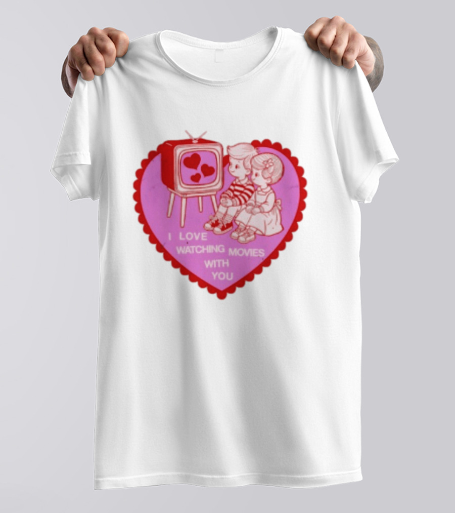 Valentine Heart TV Love Ing Movies With You Kids T-Shirt