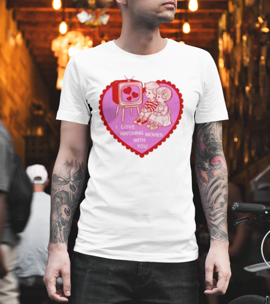 Valentine Heart TV Love Ing Movies With You Kids T-Shirt