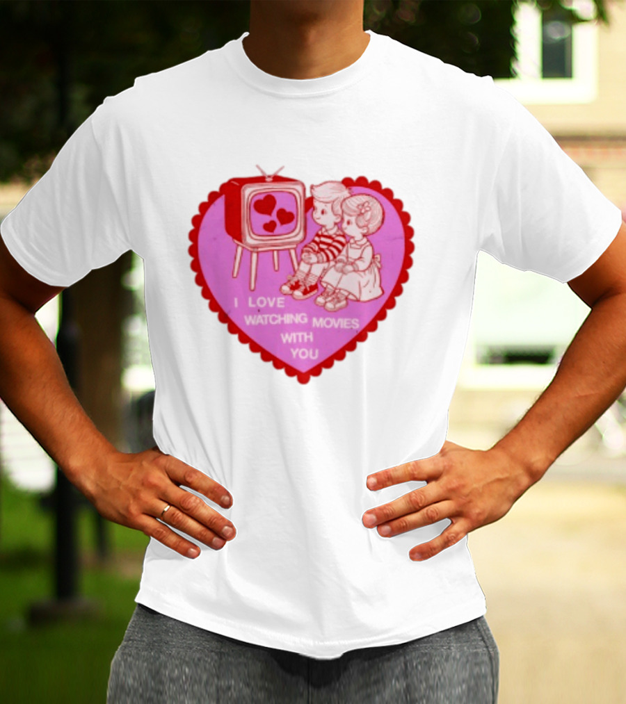 Valentine Heart TV Love Ing Movies With You Kids T-Shirt