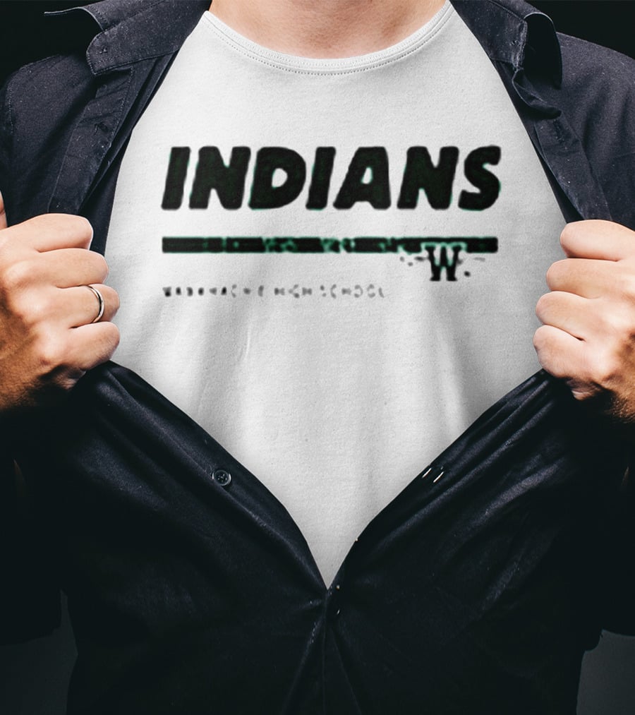 Waxahachie High School Indians Green White T-Shirt