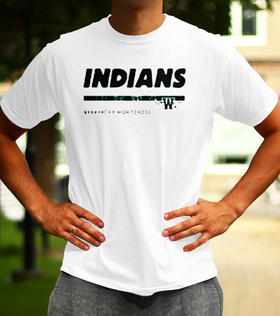 Waxahachie High School Indians Green White T-Shirt