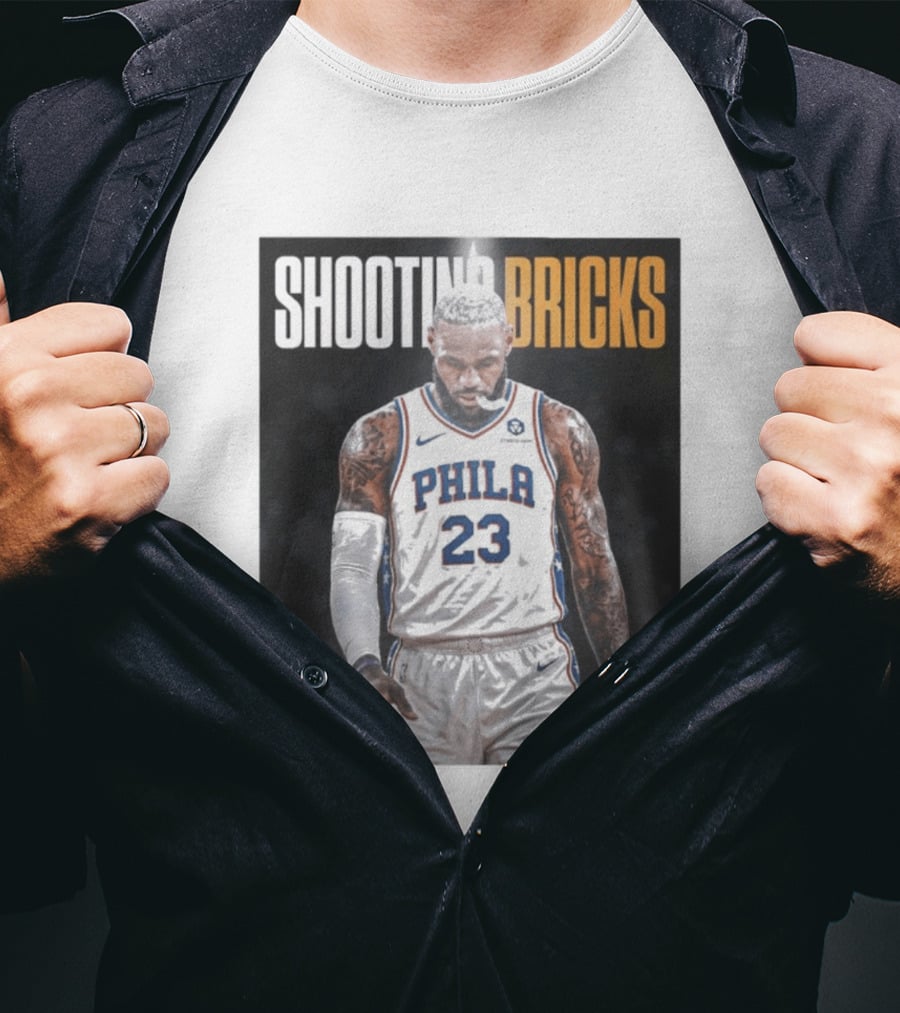 Shooting Bricks LeBron 23 Philly Basketball Meme T-Shirt
