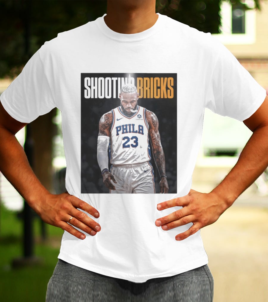 Shooting Bricks LeBron 23 Philly Basketball Meme T-Shirt