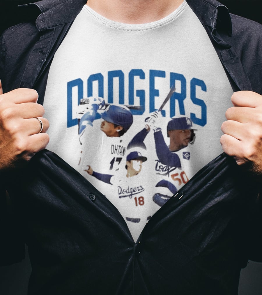 Los Angeles Dodgers Players Collage MLB Team Dodgers Baseball T-Shirt
