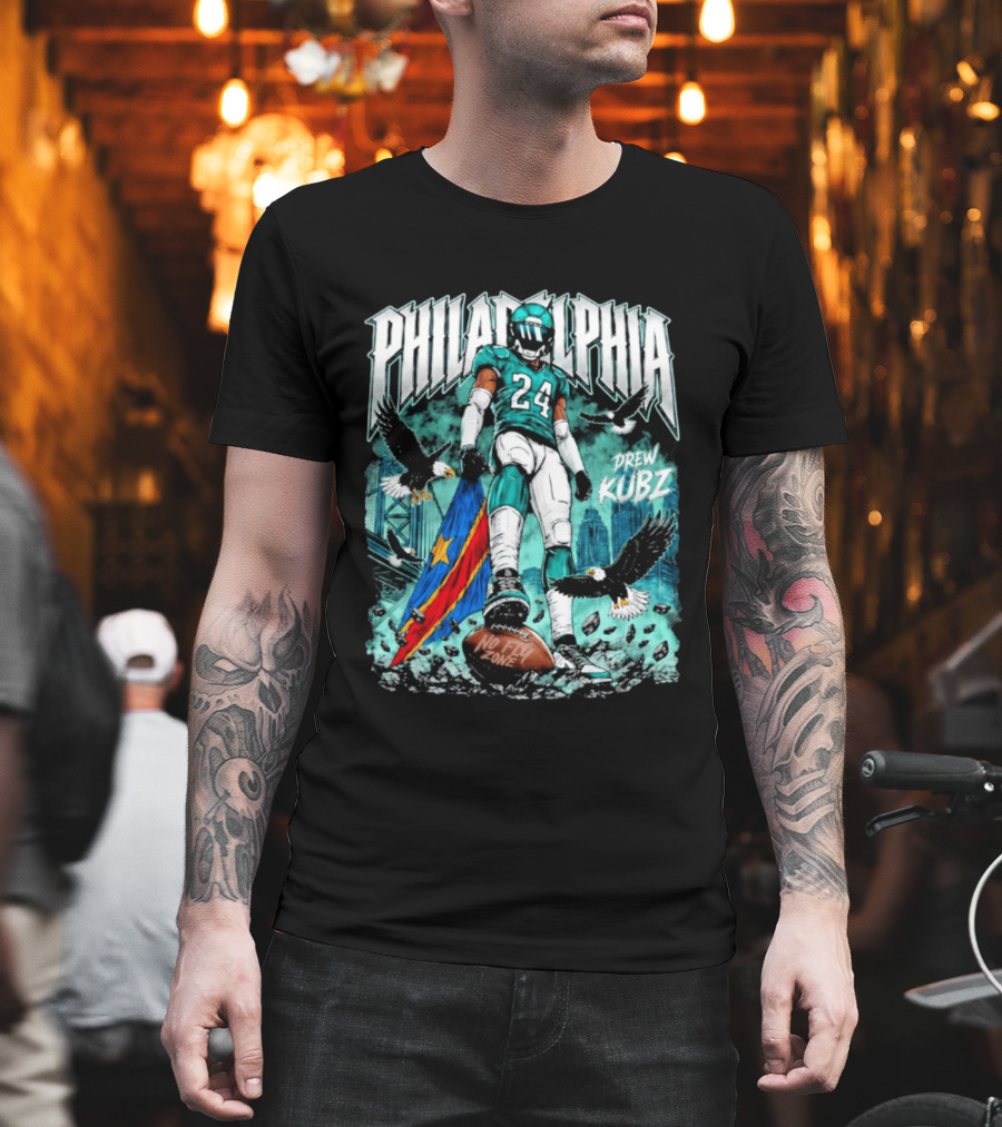 Philadelphia Drew Kubz 24 No Fly Zone Eagles Banner T-Shirt
