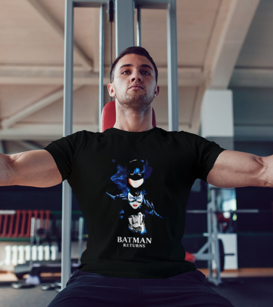 Batman Catwoman Vs Penguin Batman Returns Movie Two Sided T-Shirt