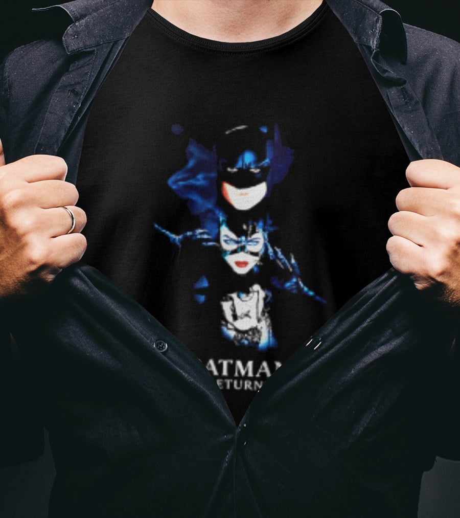 Batman Catwoman Vs Penguin Batman Returns Movie Two Sided T-Shirt