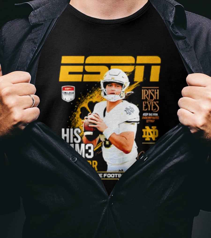 ESPN His Time CJ Carr Notre Dame Fighting Irish 2026 College Football Preview T-Shirt