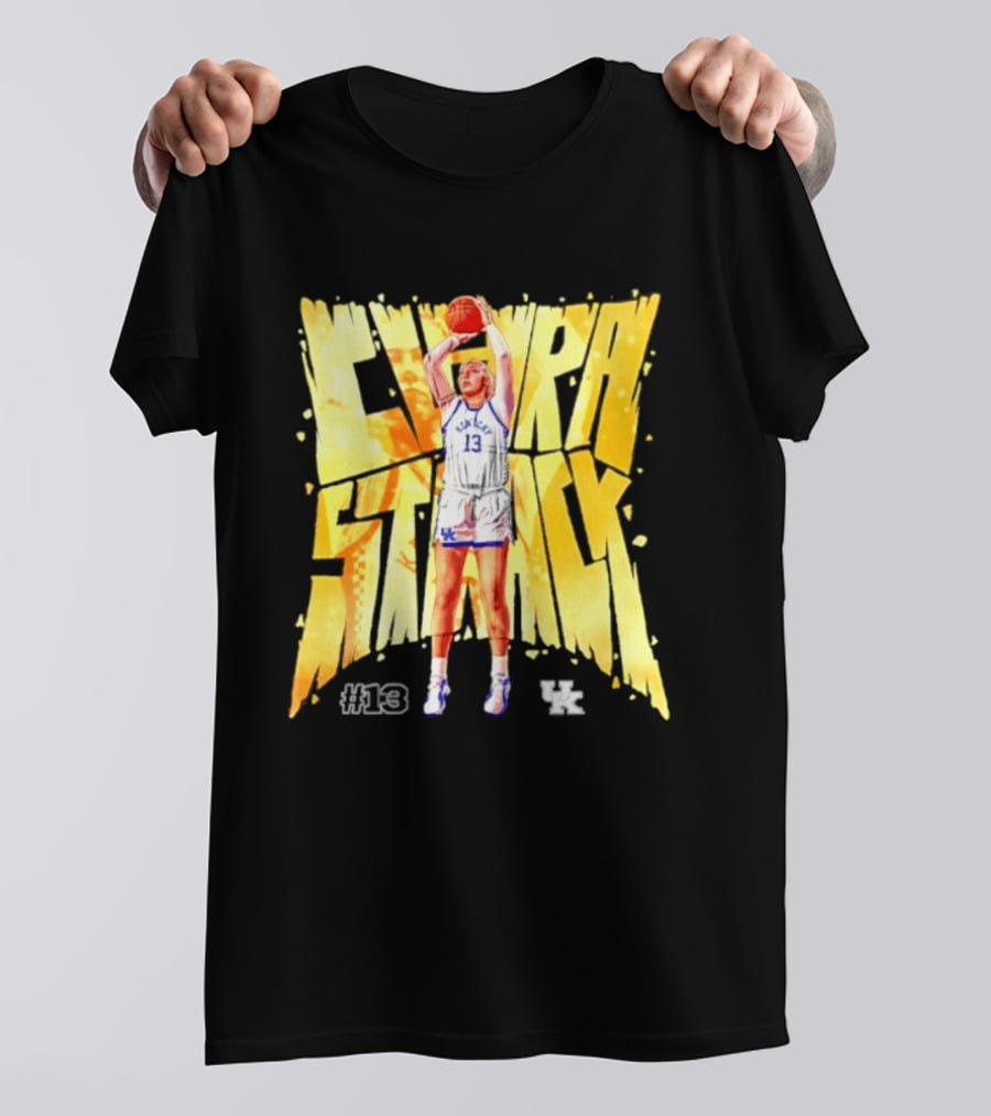 Clara Strack #13 Kentucky Wildcats NCAA Women's Basketball Player Caricature T-Shirt