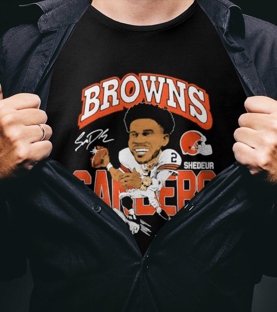 Browns Shedeur Sanders Football Caricature NFL Athlete T-Shirt