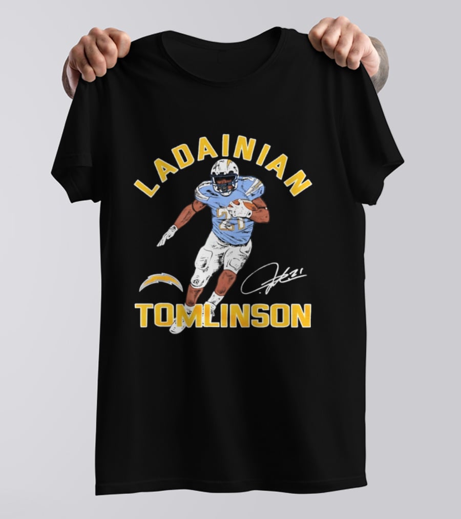 LaDainian Tomlinson Signature Los Angeles Chargers Football 21 T-Shirt