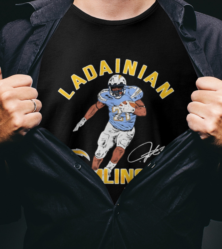LaDainian Tomlinson Signature Los Angeles Chargers Football 21 T-Shirt