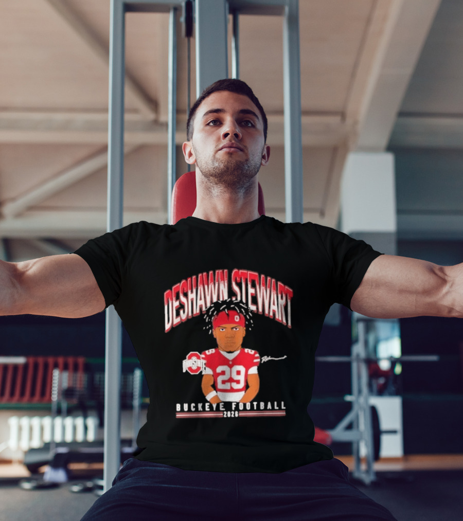 Deshawn Stewart Ohio State Buckeye Football Cartoon 26 T-Shirt