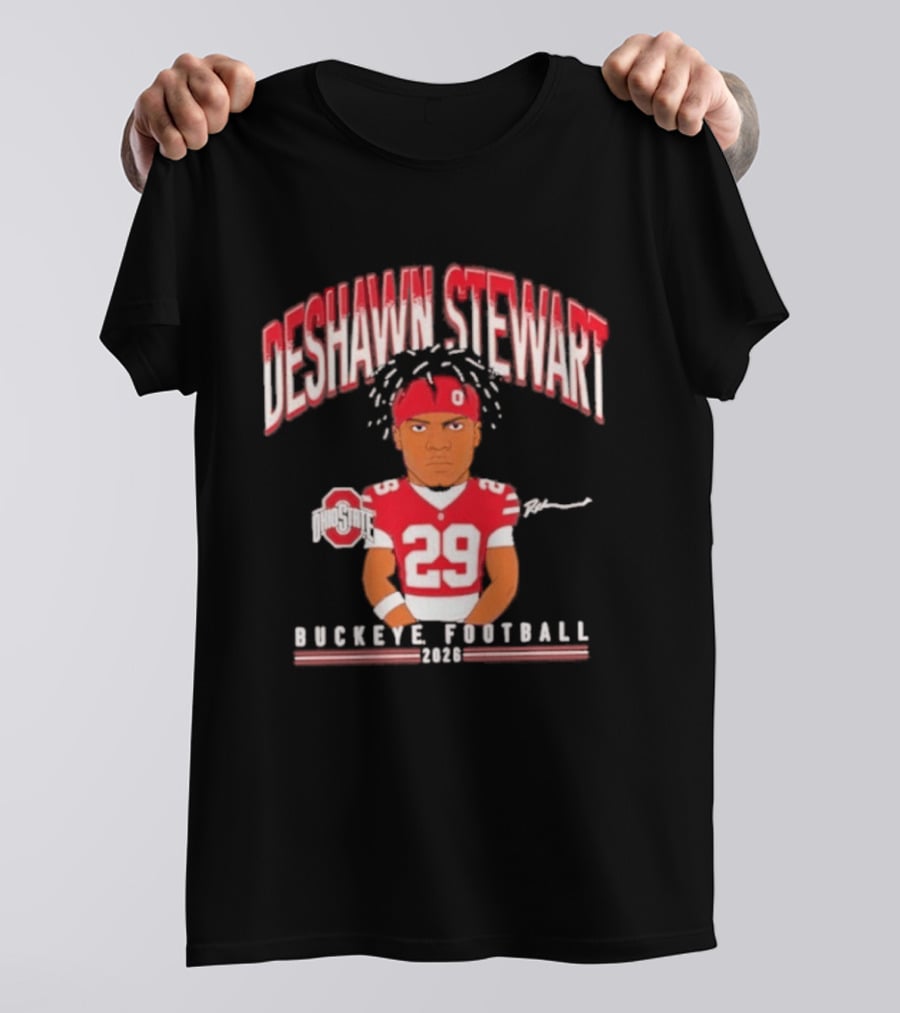 Deshawn Stewart Ohio State Buckeye Football Cartoon 26 T-Shirt