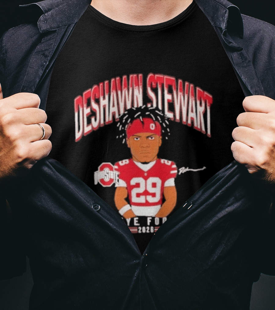 Deshawn Stewart Ohio State Buckeye Football Cartoon 26 T-Shirt