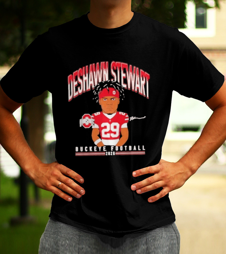 Deshawn Stewart Ohio State Buckeye Football Cartoon 26 T-Shirt