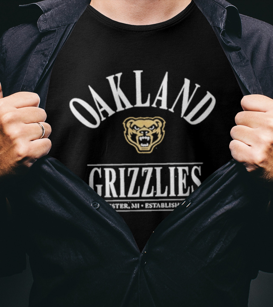 Oakland Grizzlies Rochester MI Established 1957 Bear T-Shirt