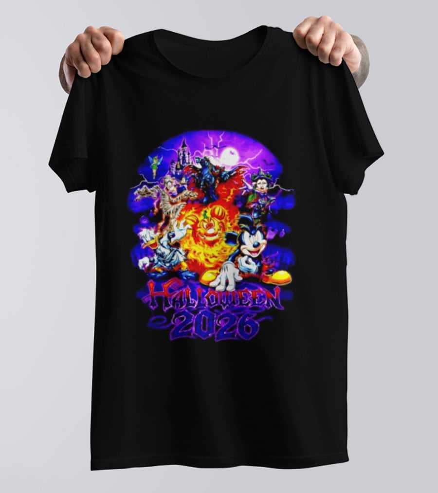 Disney Halloween 2026 Mickey Mouse And Friends Spooky Haunted Castle Party T-Shirt