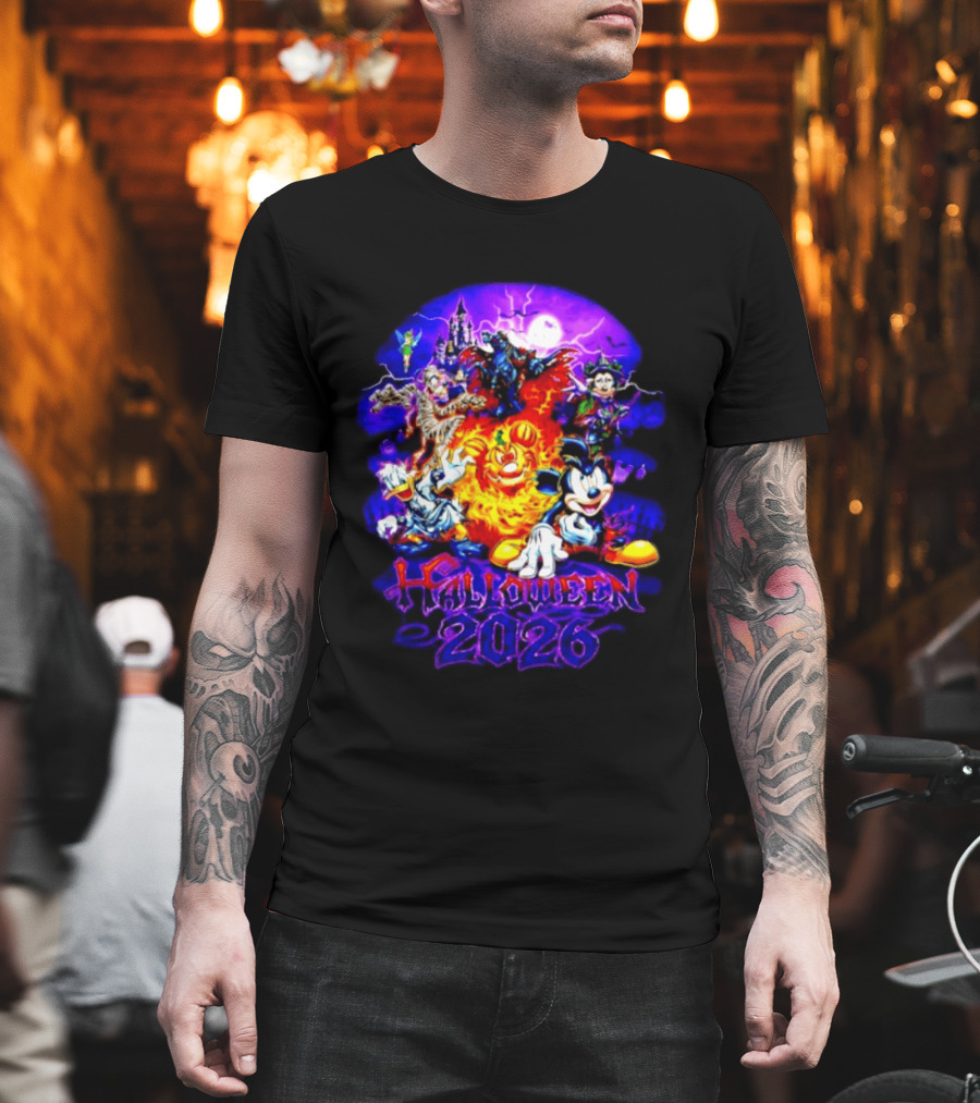 Disney Halloween 2026 Mickey Mouse And Friends Spooky Haunted Castle Party T-Shirt