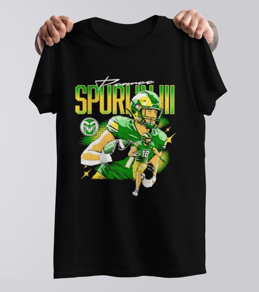 Pearce Spurlin III 18 Colorado State Rams Football NCAA T-Shirt